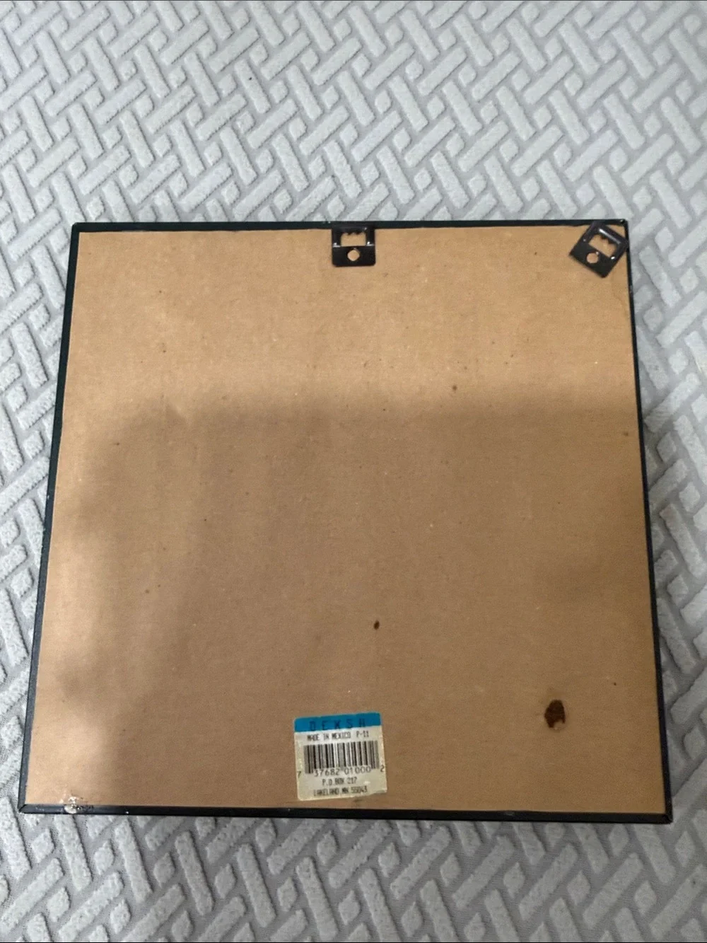 DEXSA Vintage Square Accent Wood Mirror Dark Green with Brown Trim 8”x8”x0.75”